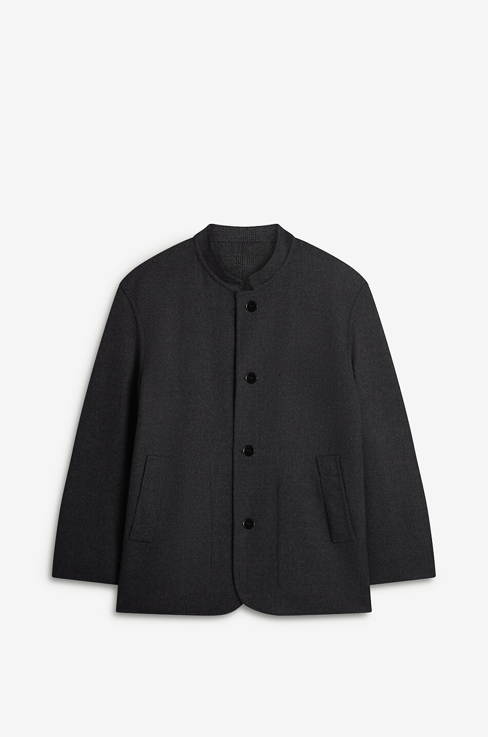 DUNHILL Wendbare Wolljacke mit Glen-Check-Karos Driving Jacket Herren DUNKELGRAU 2