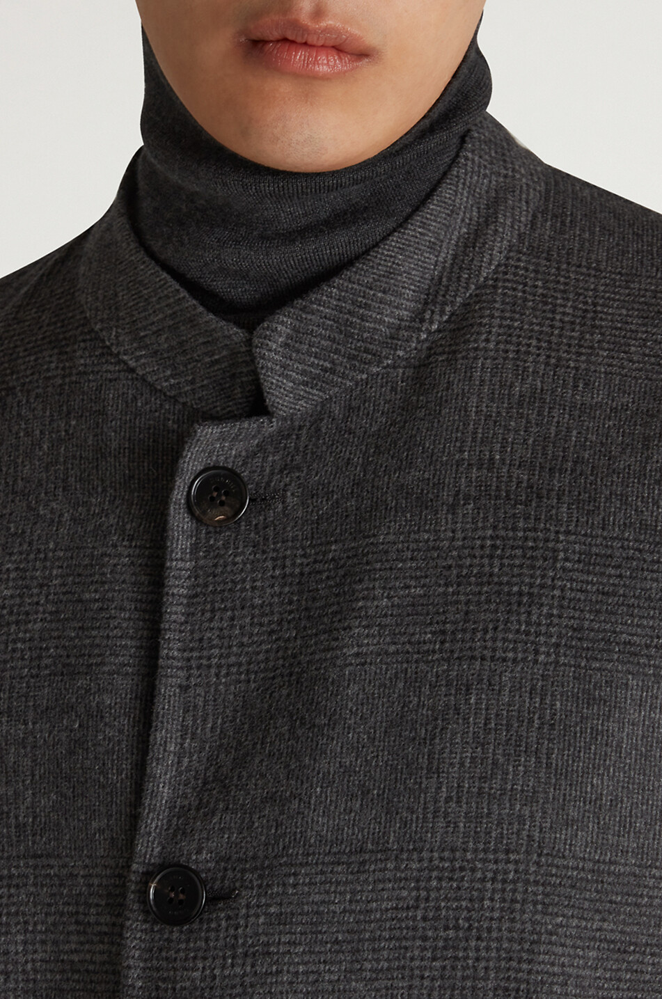 DUNHILL Wendbare Wolljacke mit Glen-Check-Karos Driving Jacket Herren DUNKELGRAU 7