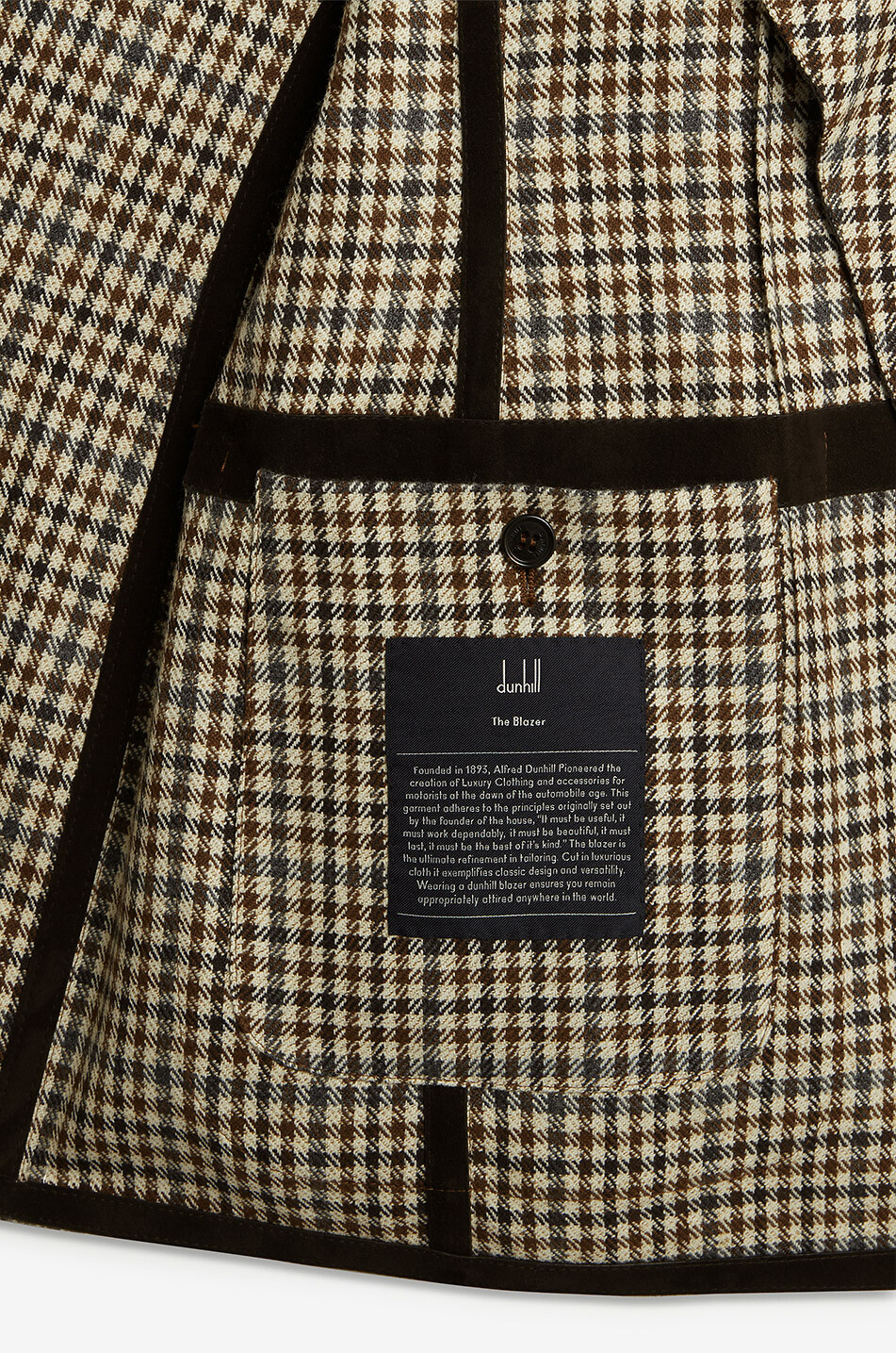 DUNHILL Einreihiger Woll- und Kaschmirblazer Gunclub Check Herren Mittle beige 7