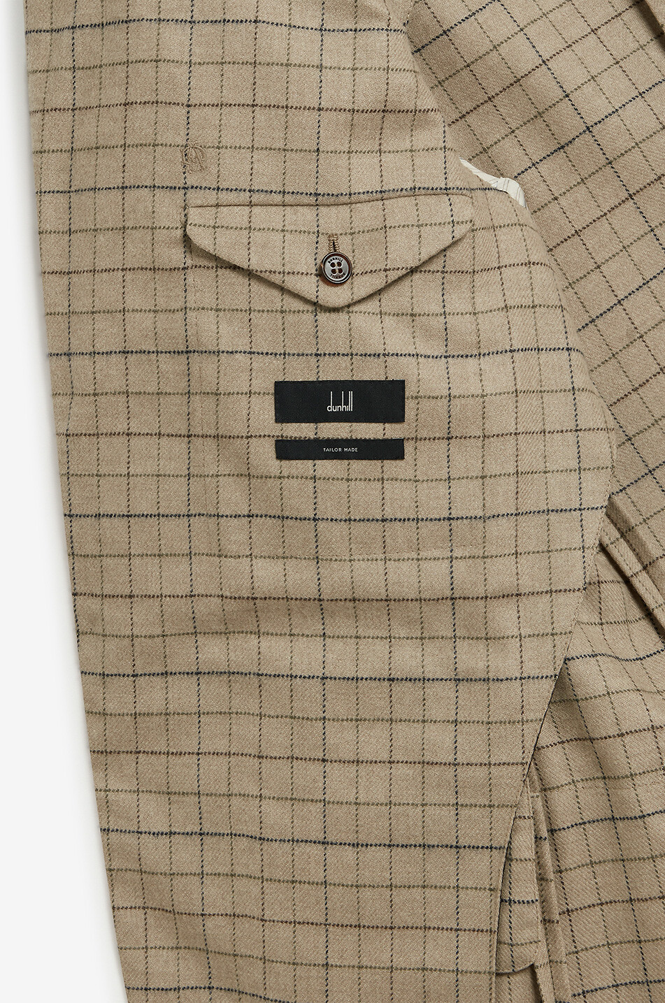DUNHILL Einreihiger Blazer aus Wolle und Kaschmir Tattersall Bourdon Sports Herren BEIGE 8