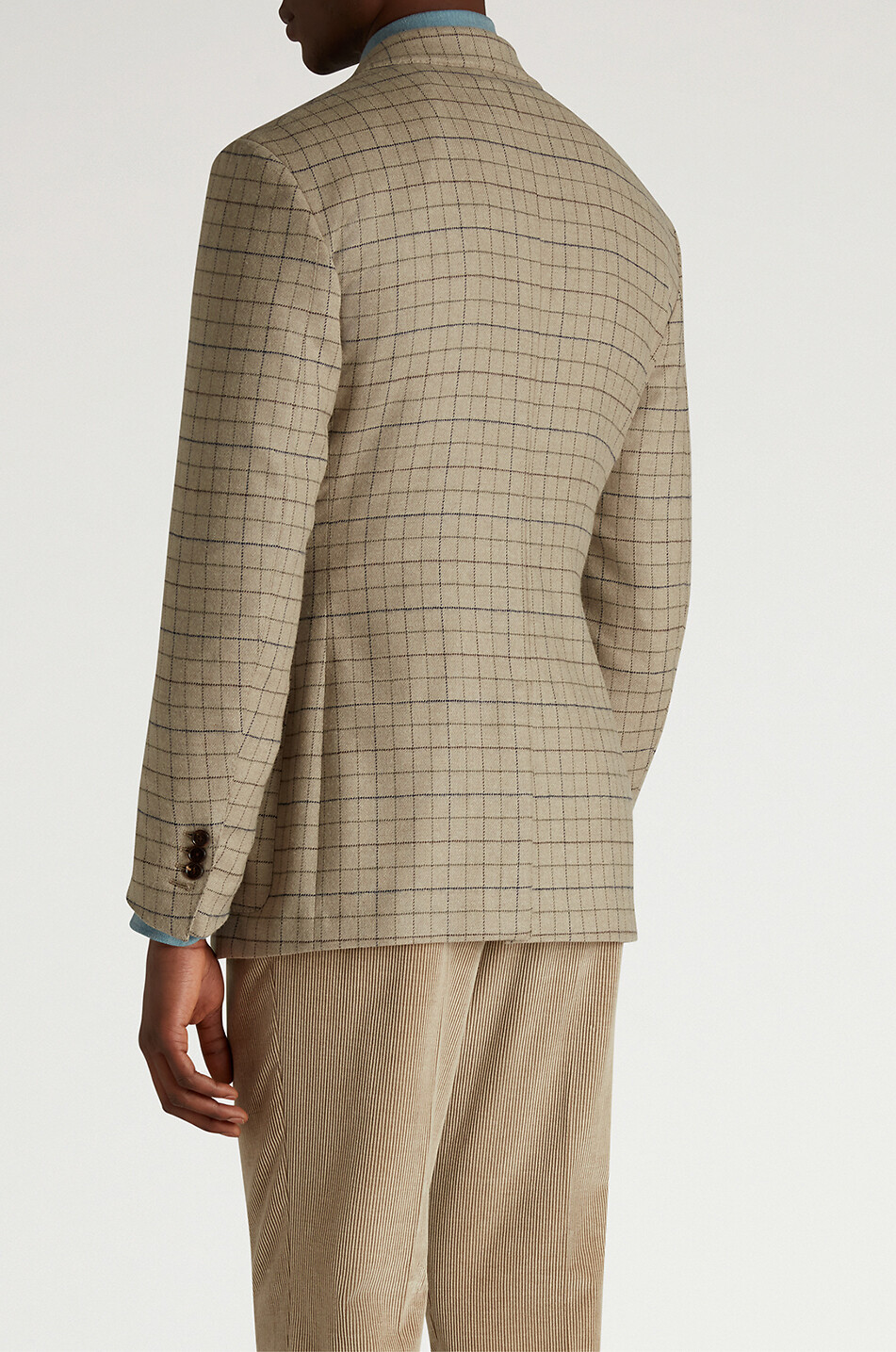 DUNHILL Einreihiger Blazer aus Wolle und Kaschmir Tattersall Bourdon Sports Herren BEIGE 4