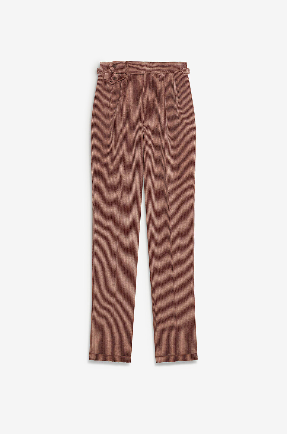 DUNHILL Double pleat cotton and cashmere corduroy trousers Men DARK PINK 1