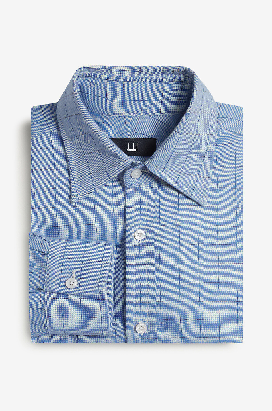 DUNHILL Giza Cash long-sleeved cotton shirt Men LIGHT BLUE 1