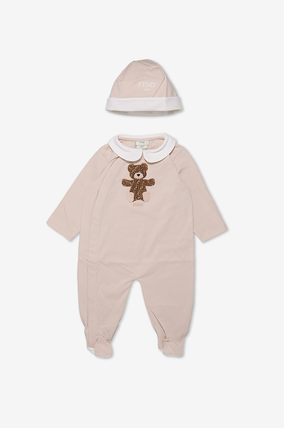 Grenouillère et bonnet en jersey bébé Fendi Bear