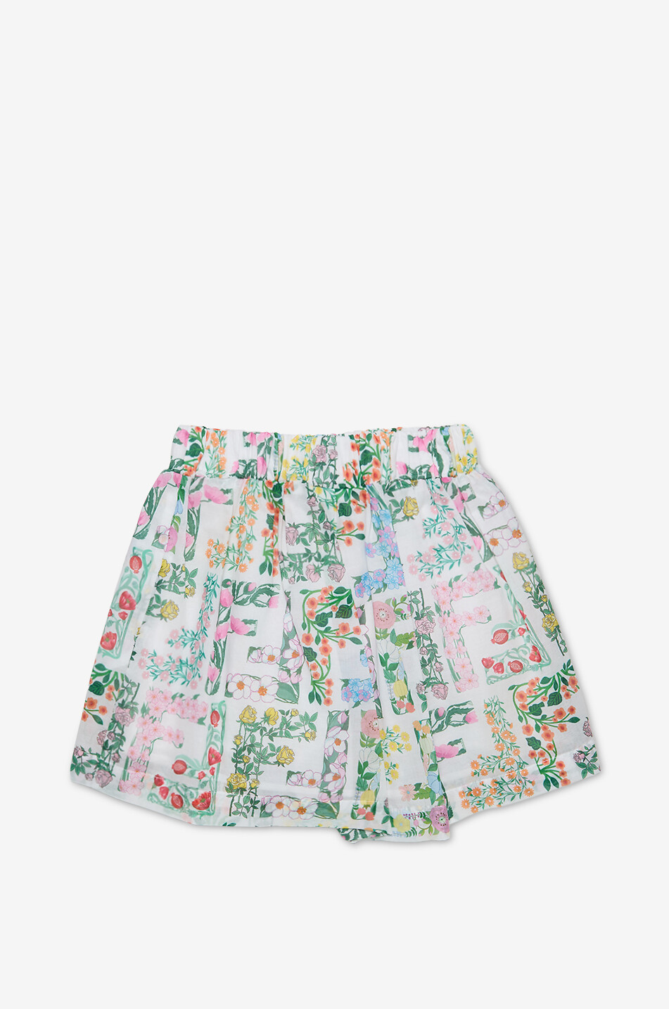 FENDI Floral FF girls' cotton chiffon shorts Girl MULTI COLOURED 2