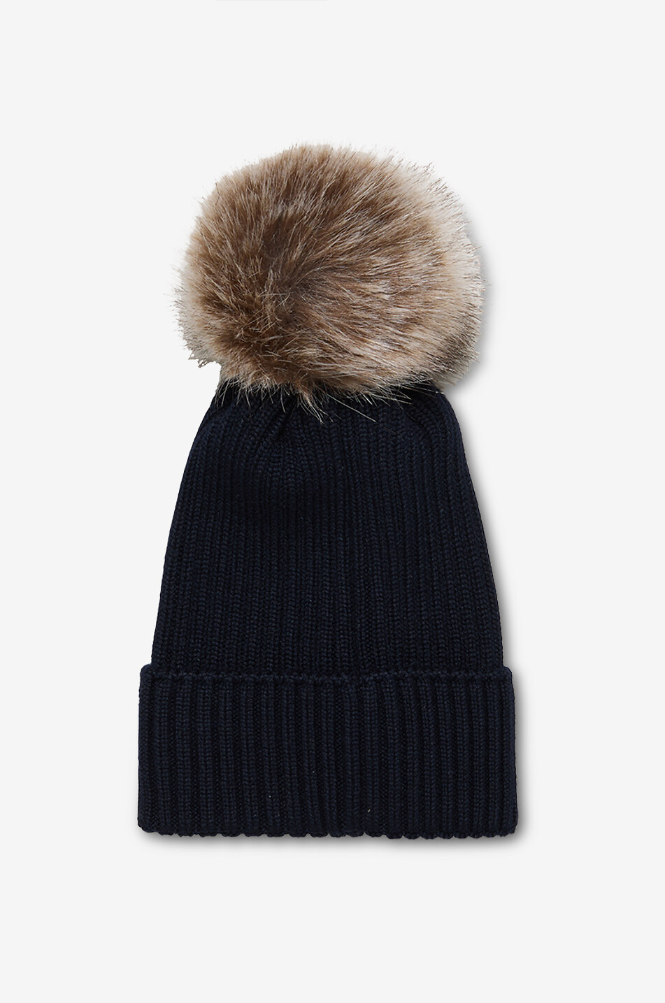 MONCLER Mädchen-Ripstrick-Mütze aus Wolle mit Pompon und Logopatch Mädchen DUNKELBLAU 2