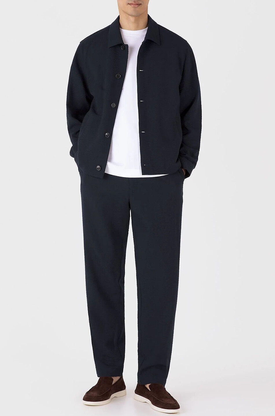 SUNSPEL Pantalon chino droit en coton stretch Homme BLEU FONCE 3