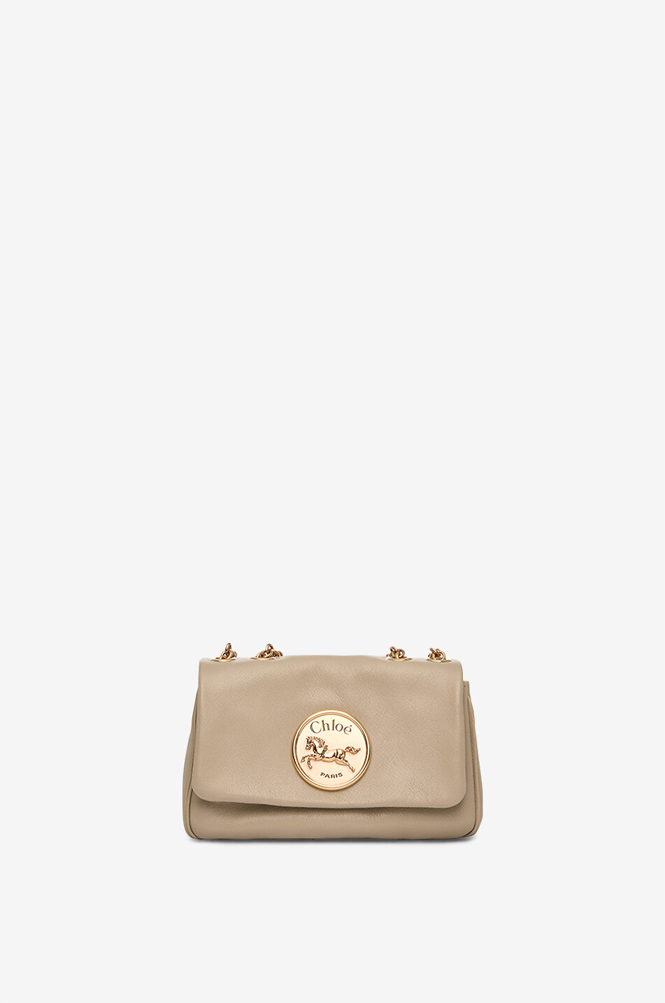 CHLOE Sac porté épaule en cuir grainé souple Chloé Heritage Small Femme BEIGE 1