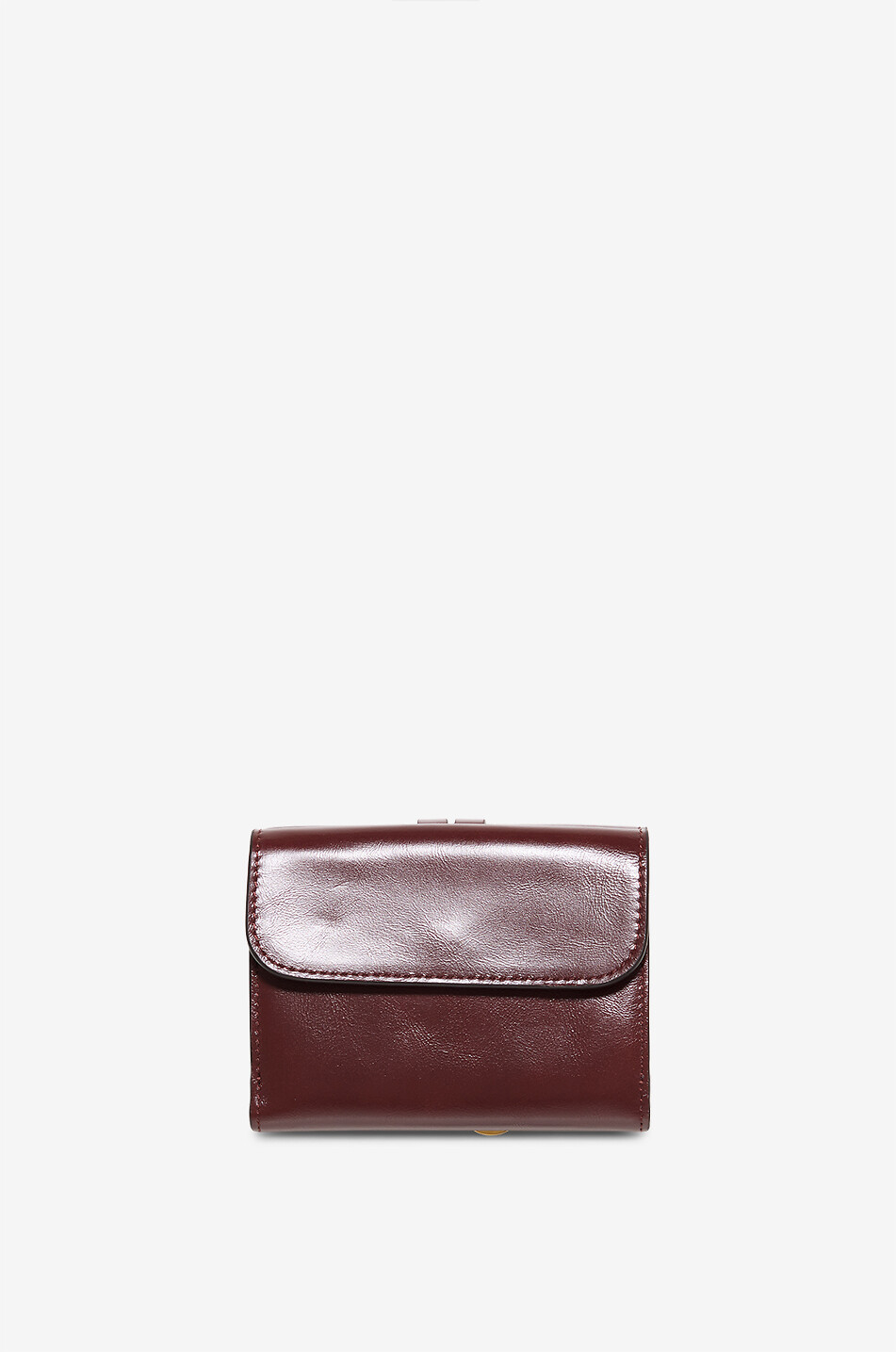 CHLOE Petit portefeuille en cuir brillant Alphabet Femme MARRON FONCÉ 2