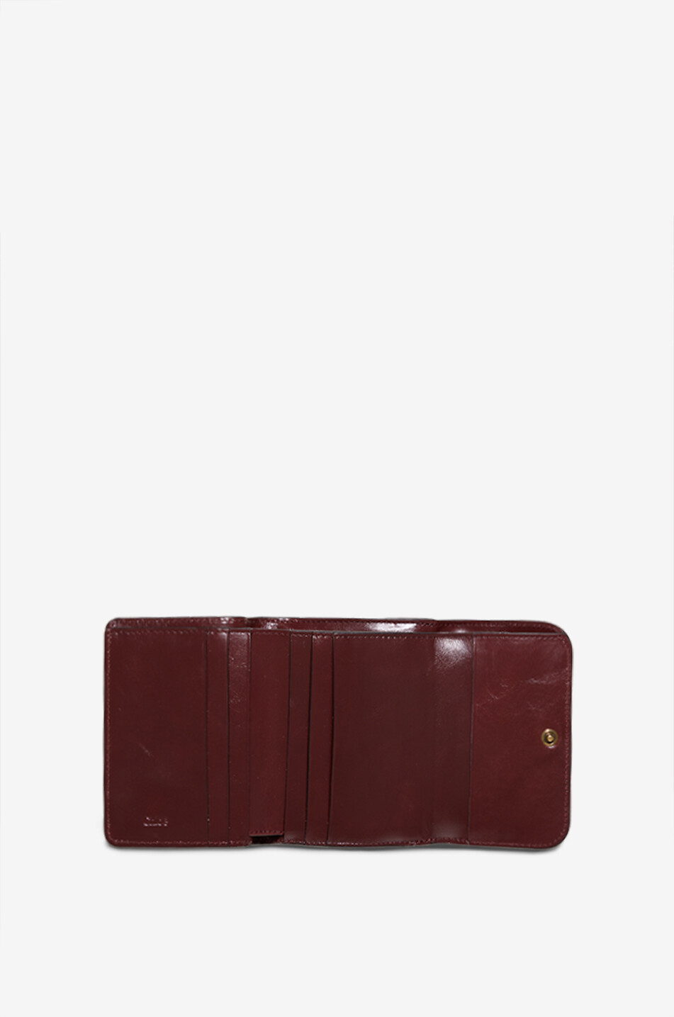CHLOE Petit portefeuille en cuir brillant Alphabet Femme MARRON FONCÉ 3