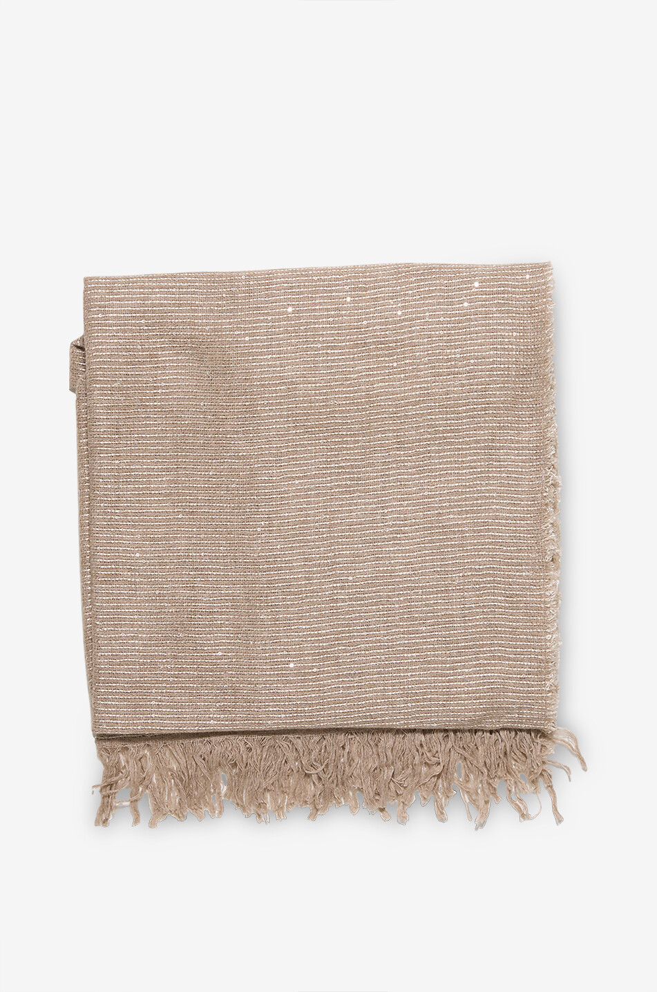 FABIANA FILIPPI Sequin-adorned woven cashmere and silk scarf Women Light beige 1
