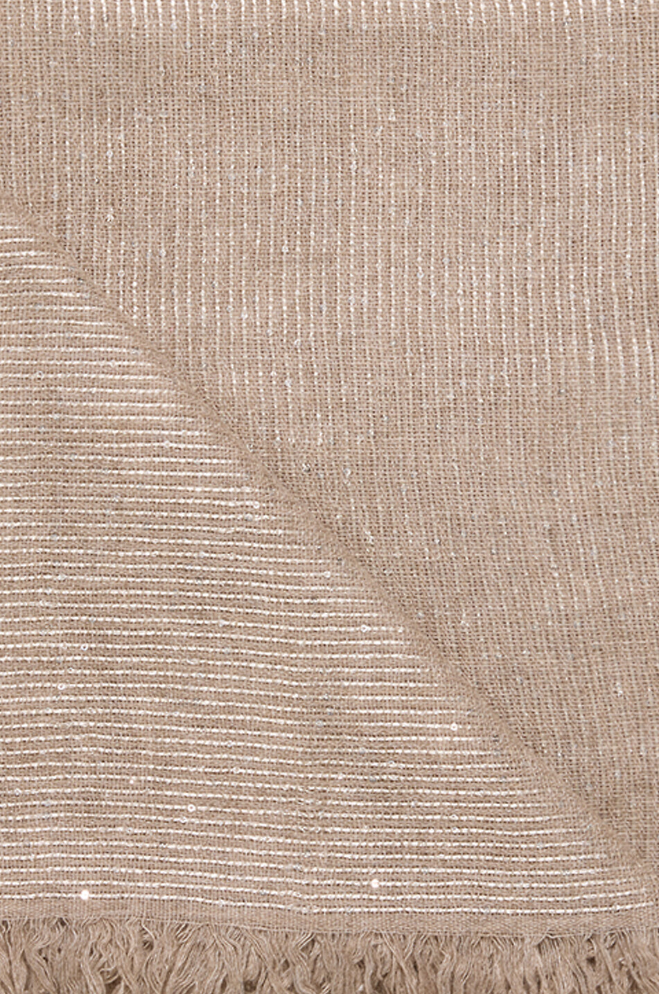 FABIANA FILIPPI Sequin-adorned woven cashmere and silk scarf Women Light beige 2