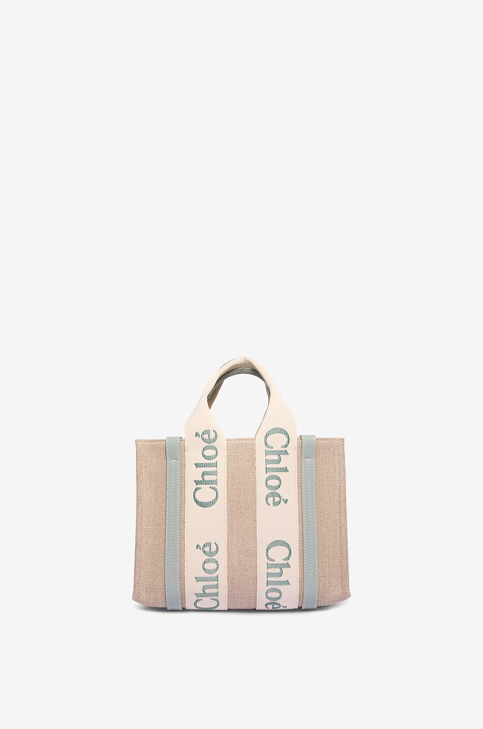 CHLOE Woody Small canvas tote bag Women LIGHT GREEN 1
