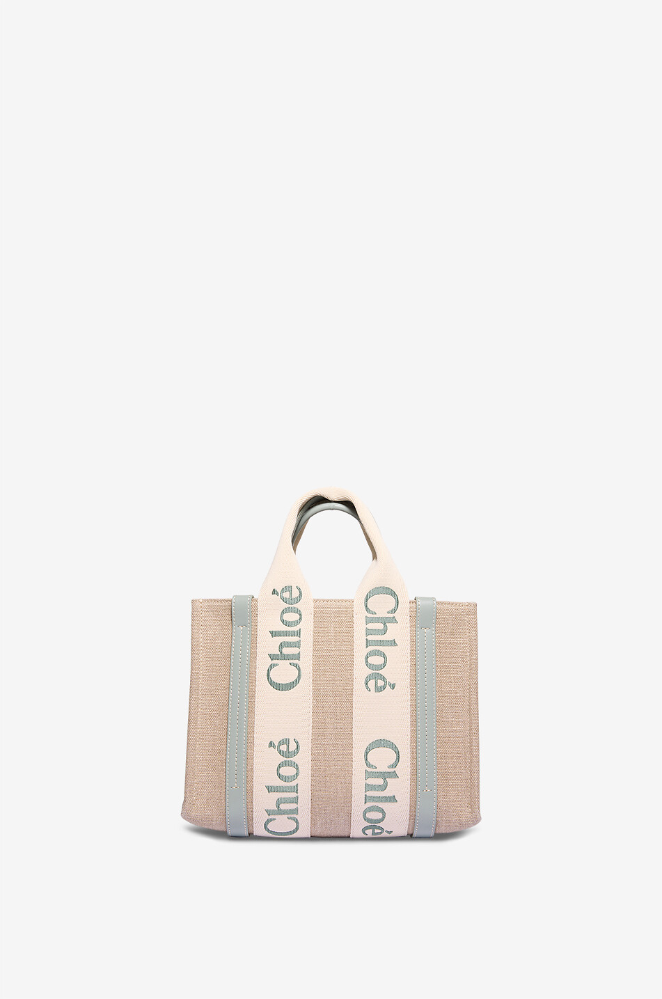 CHLOE Woody Small canvas tote bag Women LIGHT GREEN 3