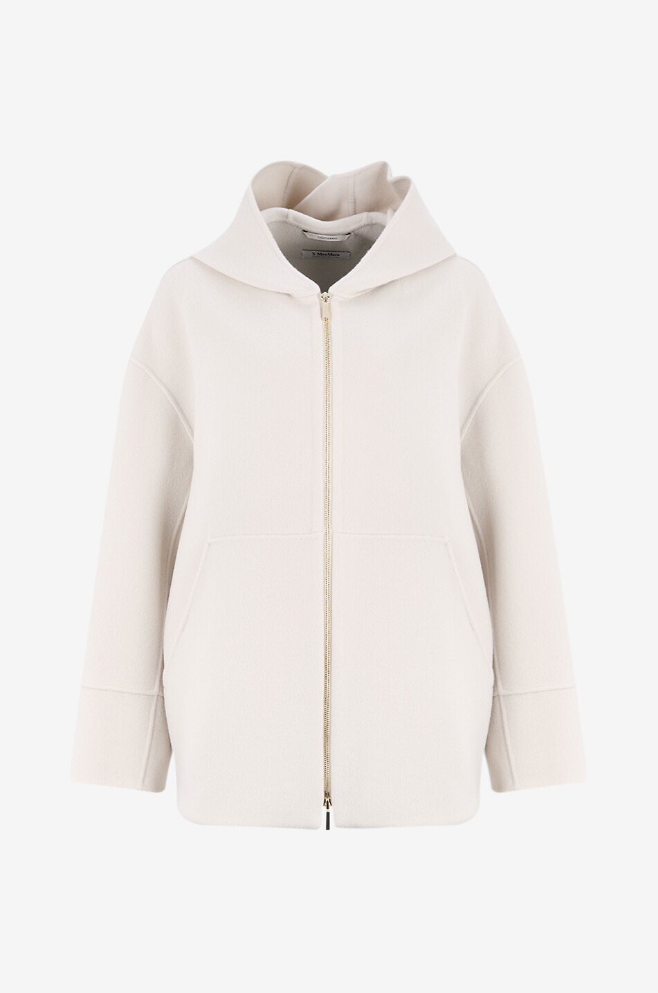 'S MAX MARA Manteau à capuche en laine vierge Romina Femme BLANC 1
