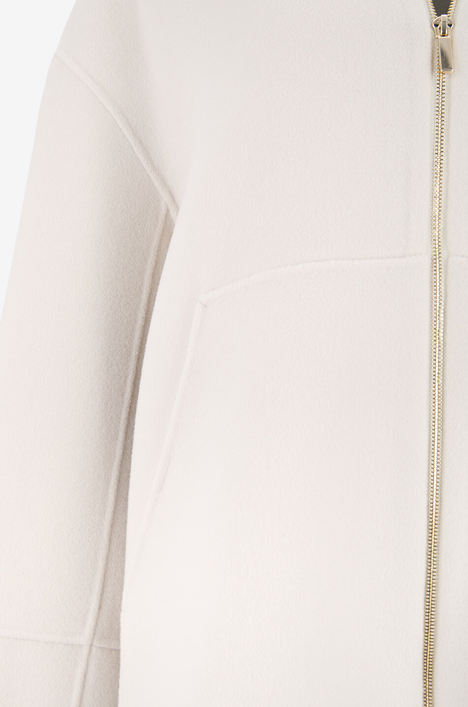 'S MAX MARA Manteau à capuche en laine vierge Romina Femme BLANC 3