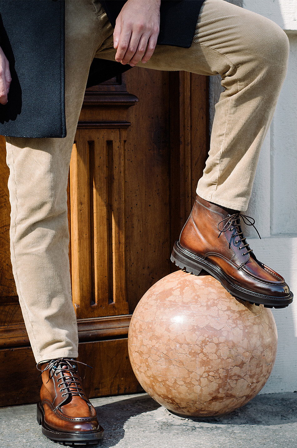 BARRETT Suede lace-up ankle boots Men LIGHT BROWN 6