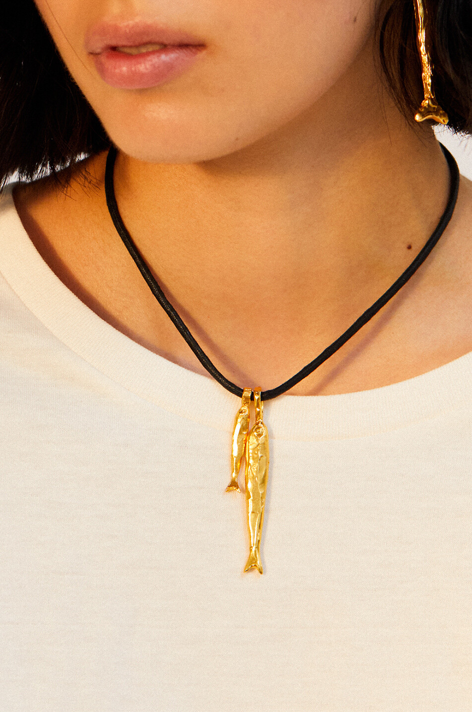 ALIGHIERI JEWELLERY The Gone Fishing cord necklace with pendants Women GOLDEN 3