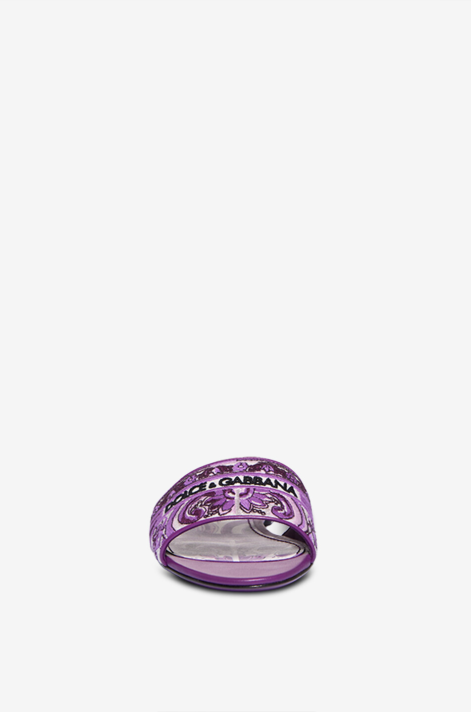 DOLCE & GABBANA Bianca 05 majolica embroidered slides Women PURPLE 2