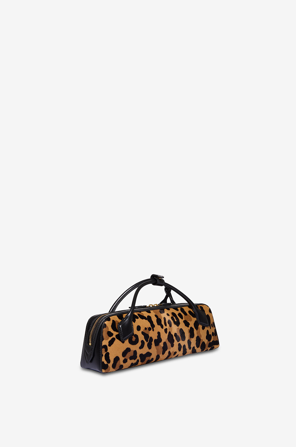 ALAÏA Sac en cuir imprimé léopard Le Teckel Clutch Femme Marron 2