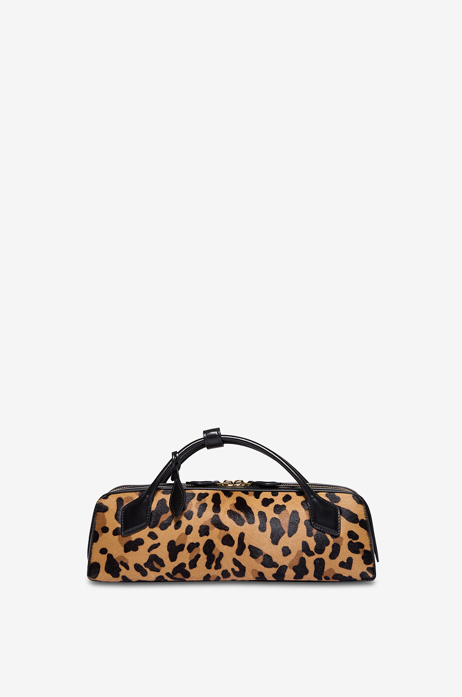 ALAÏA Sac en cuir imprimé léopard Le Teckel Clutch Femme Marron 3