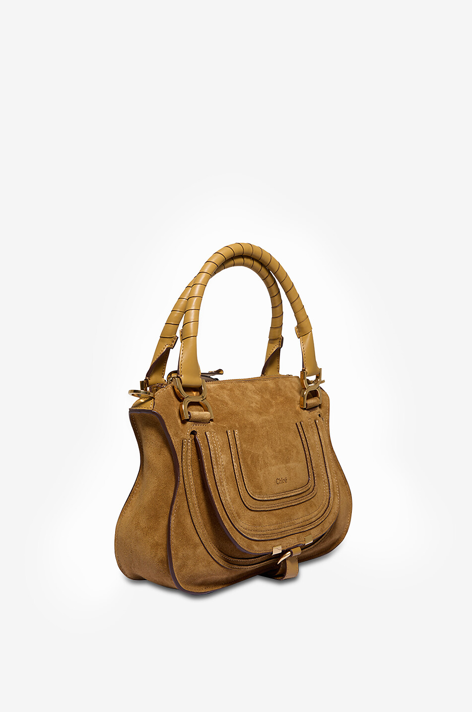 CHLOE Marcie Small suede hand and shoulder bag Women Light beige 2