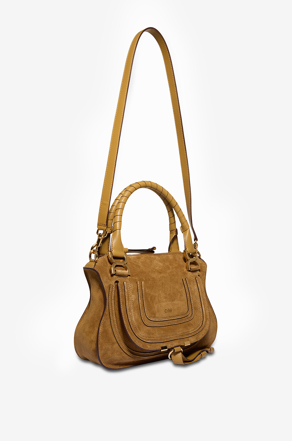 CHLOE Marcie Small suede hand and shoulder bag Women Light beige 5