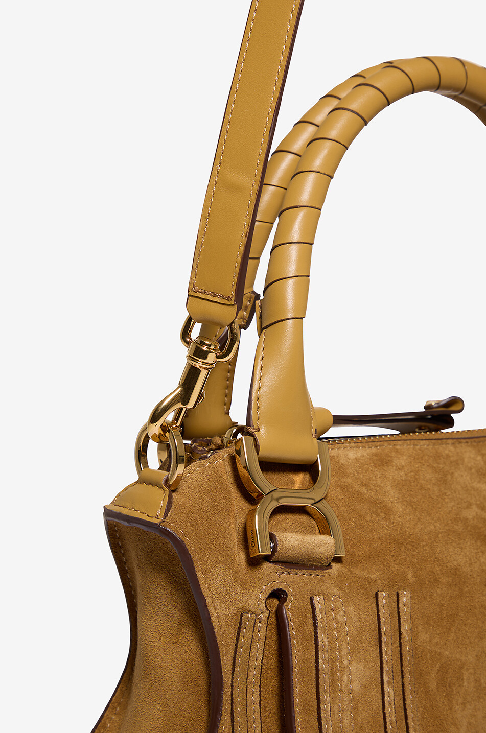 CHLOE Marcie Small suede hand and shoulder bag Women Light beige 6