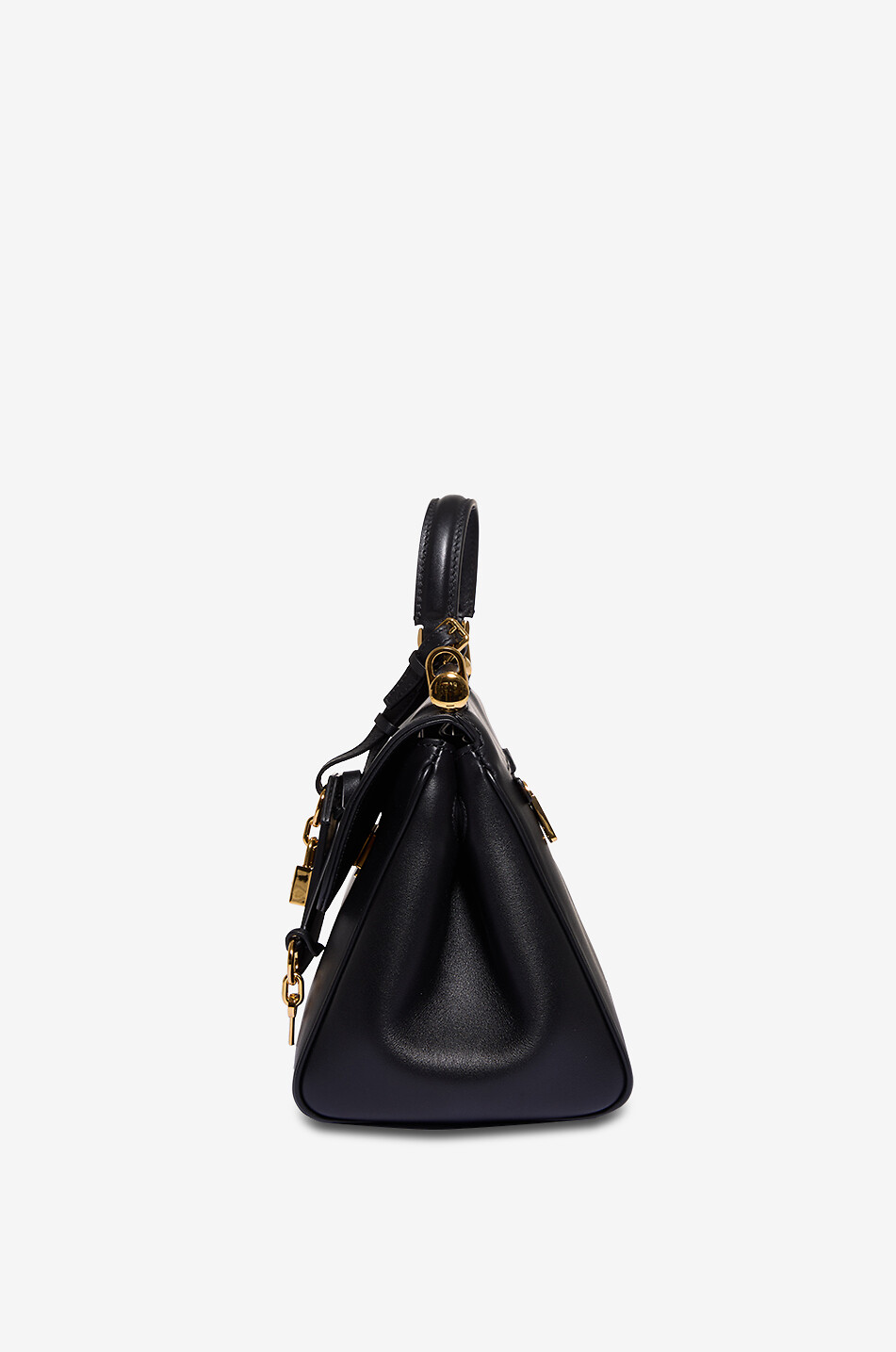 DOLCE & GABBANA Sac à main en cuir de veau plongé Small My Sicily Femme NOIR 4