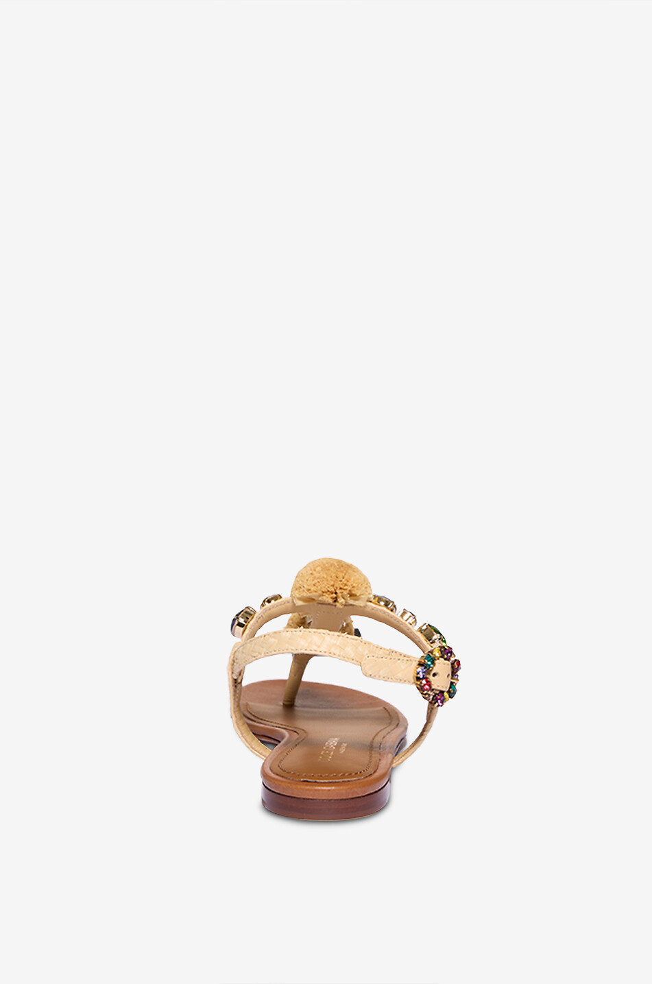 DOLCE & GABBANA Infradito flat toe-strap sandals with crystals Women BEIGE 4