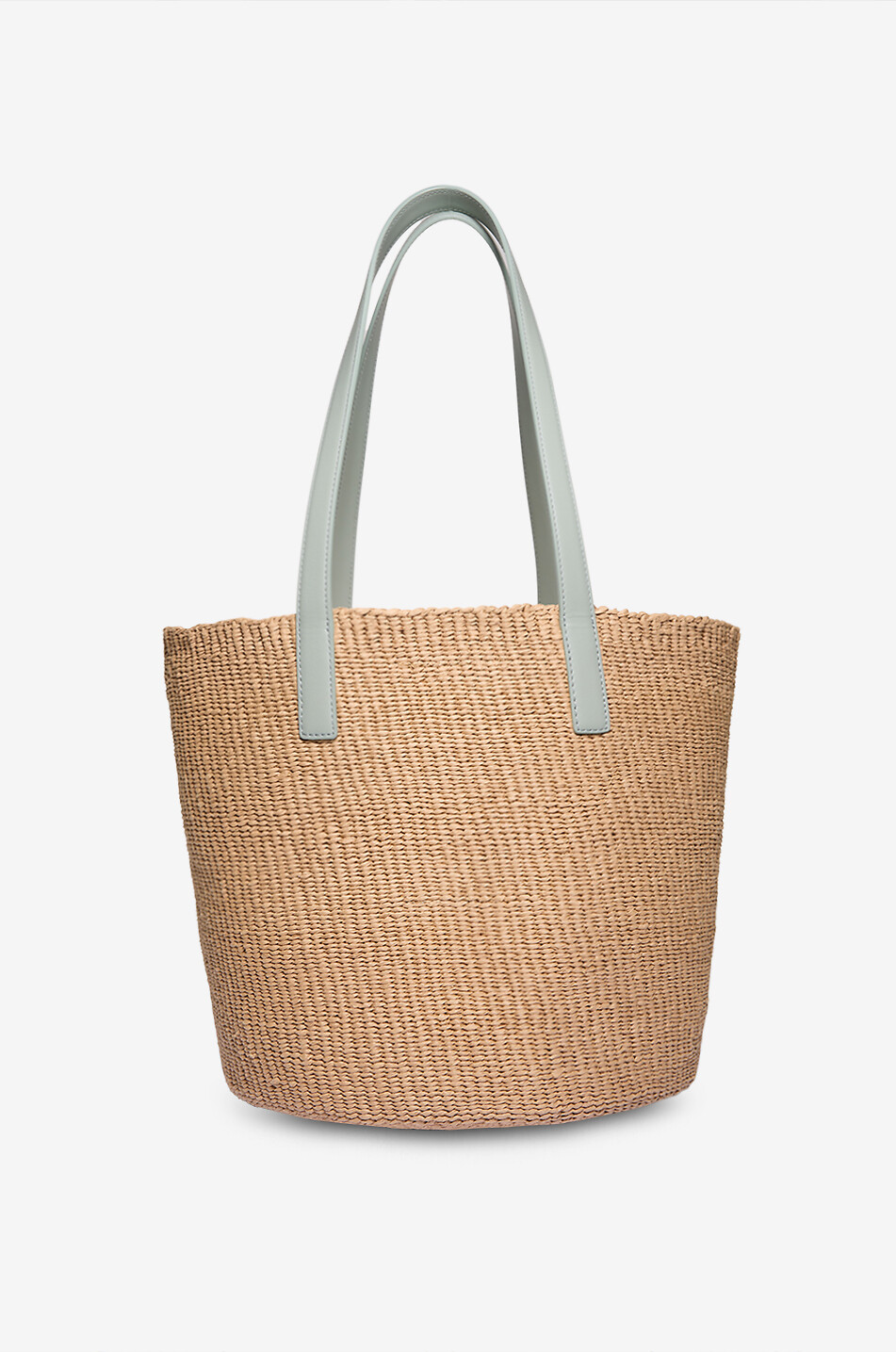 CHLOE Horse Medal Large woven basket with leather details Women LIGHT GREEN 3