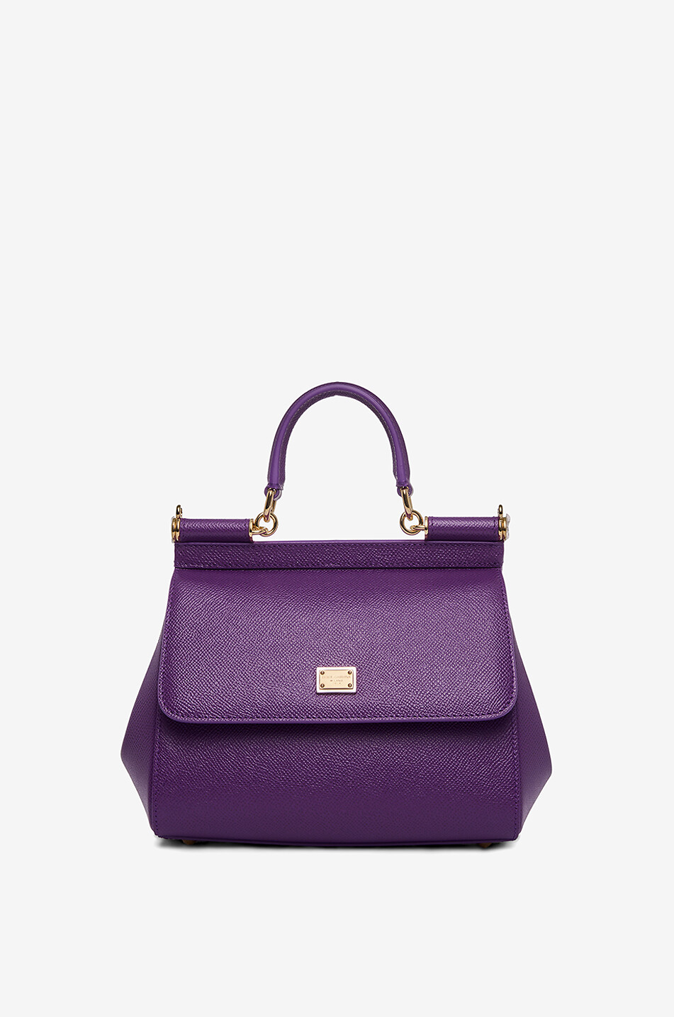 DOLCE & GABBANA Medium Sicily dauphine leather handbag Women PURPLE 1
