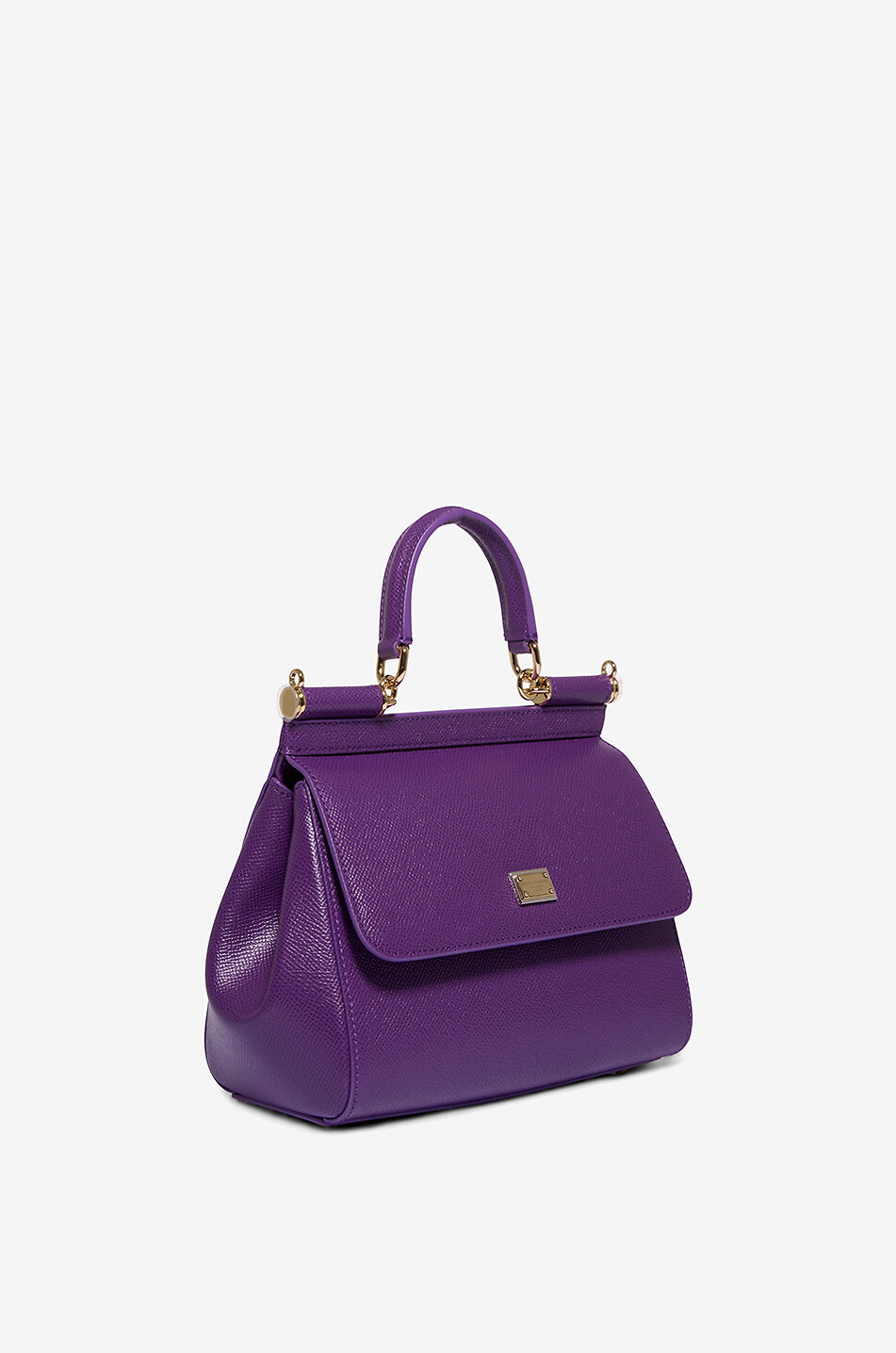DOLCE & GABBANA Medium Sicily dauphine leather handbag Women PURPLE 2