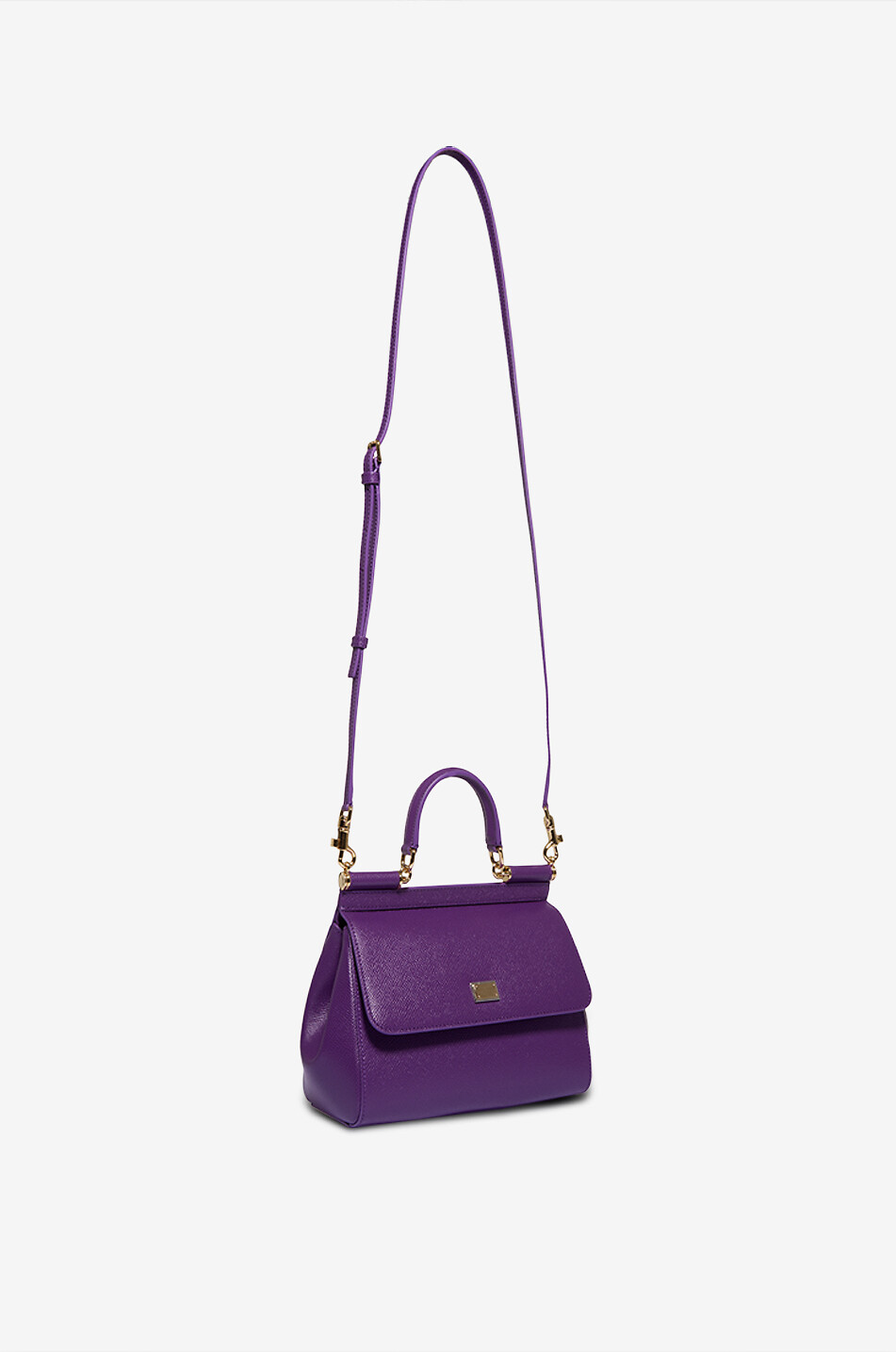 DOLCE & GABBANA Medium Sicily dauphine leather handbag Women PURPLE 5