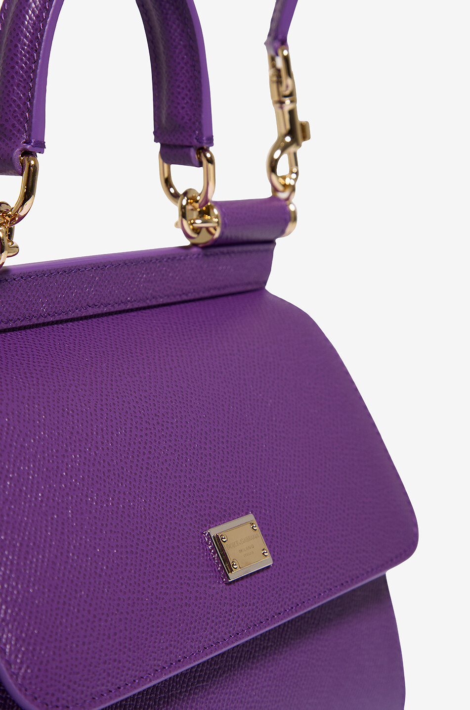 DOLCE & GABBANA Medium Sicily dauphine leather handbag Women PURPLE 6
