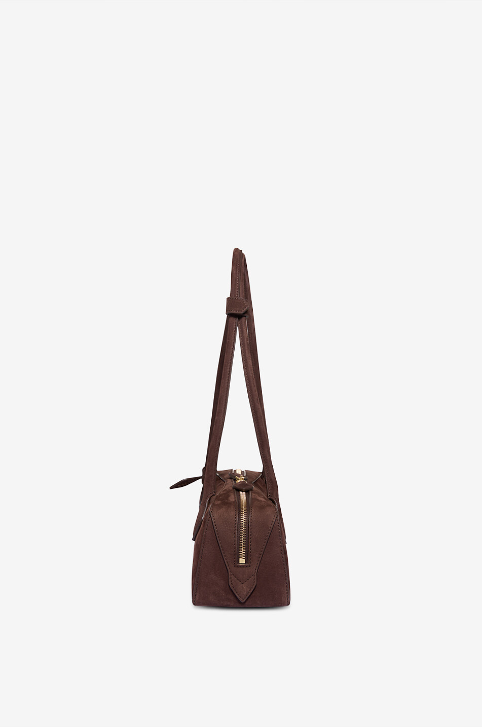 ALAÏA Le Teckel nubuck leather shoulder bag Women DARK BROWN 4