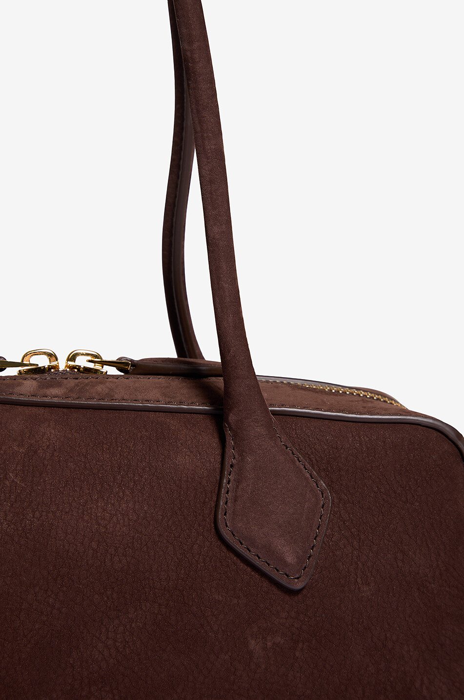 ALAÏA Le Teckel nubuck leather shoulder bag Women DARK BROWN 5