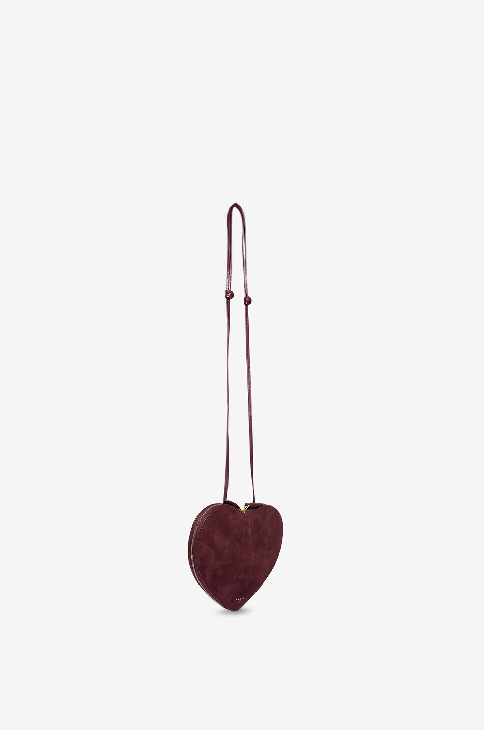 ALAÏA Le Coeur suede and leather shoulder bag Women DARK RED 2