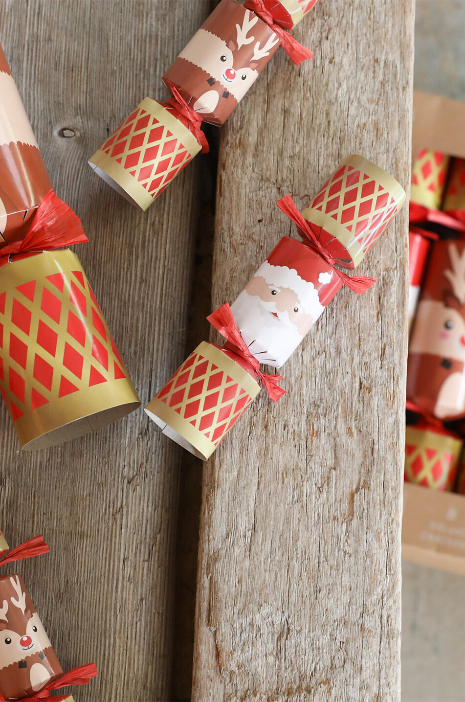 CELEBRATION CRACKERS Santa and Reindeer set of 6 mini Christmas crackers Home MULTI COLOURED 3