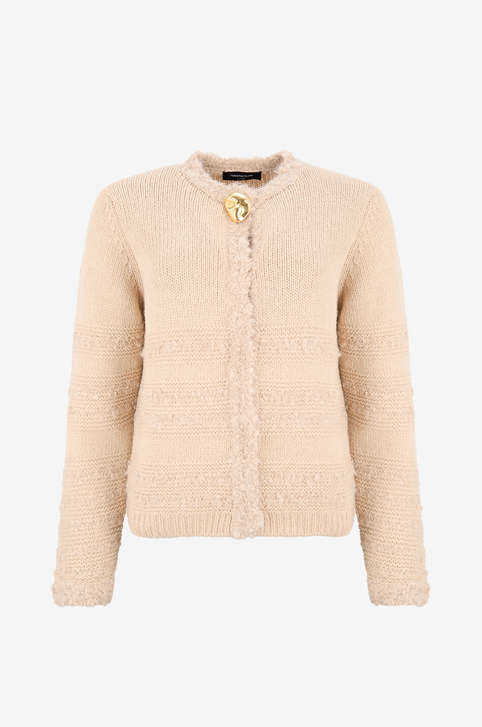 FABIANA FILIPPI Cardigan en poil de chameau Pepita Femme CAMEL 1