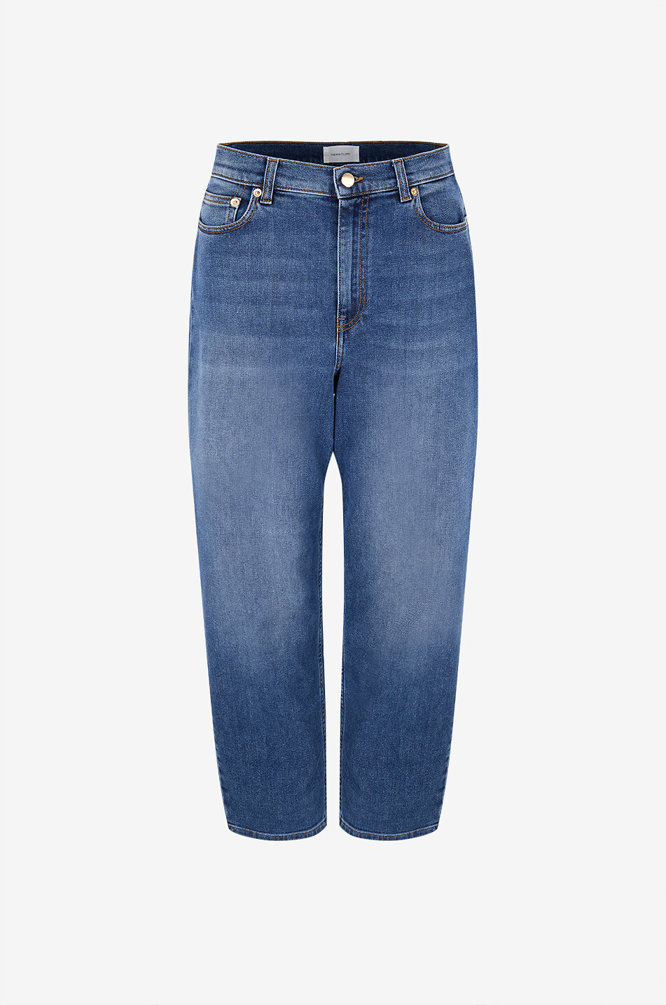 High-rise carrot jeans with cashmere pocket