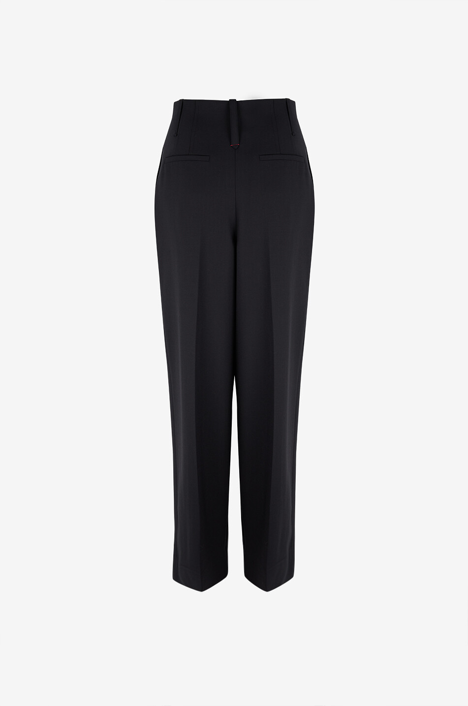 VICTORIA BECKHAM High Waist Cinch wide-leg wool blend pleated trousers Women BLACK 2