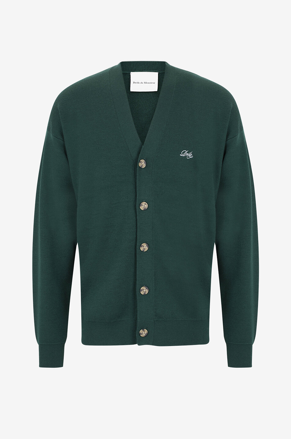 Cardigan à col V boutonné en laine Le Cardigan Drôle.