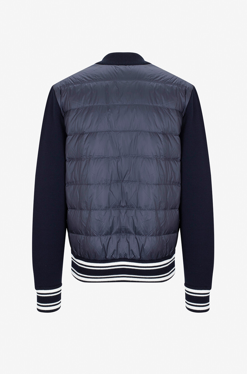 MONCLER Cardigan bi-matière desgin universitaire à monogramme M Homme BLEU FONCE 2