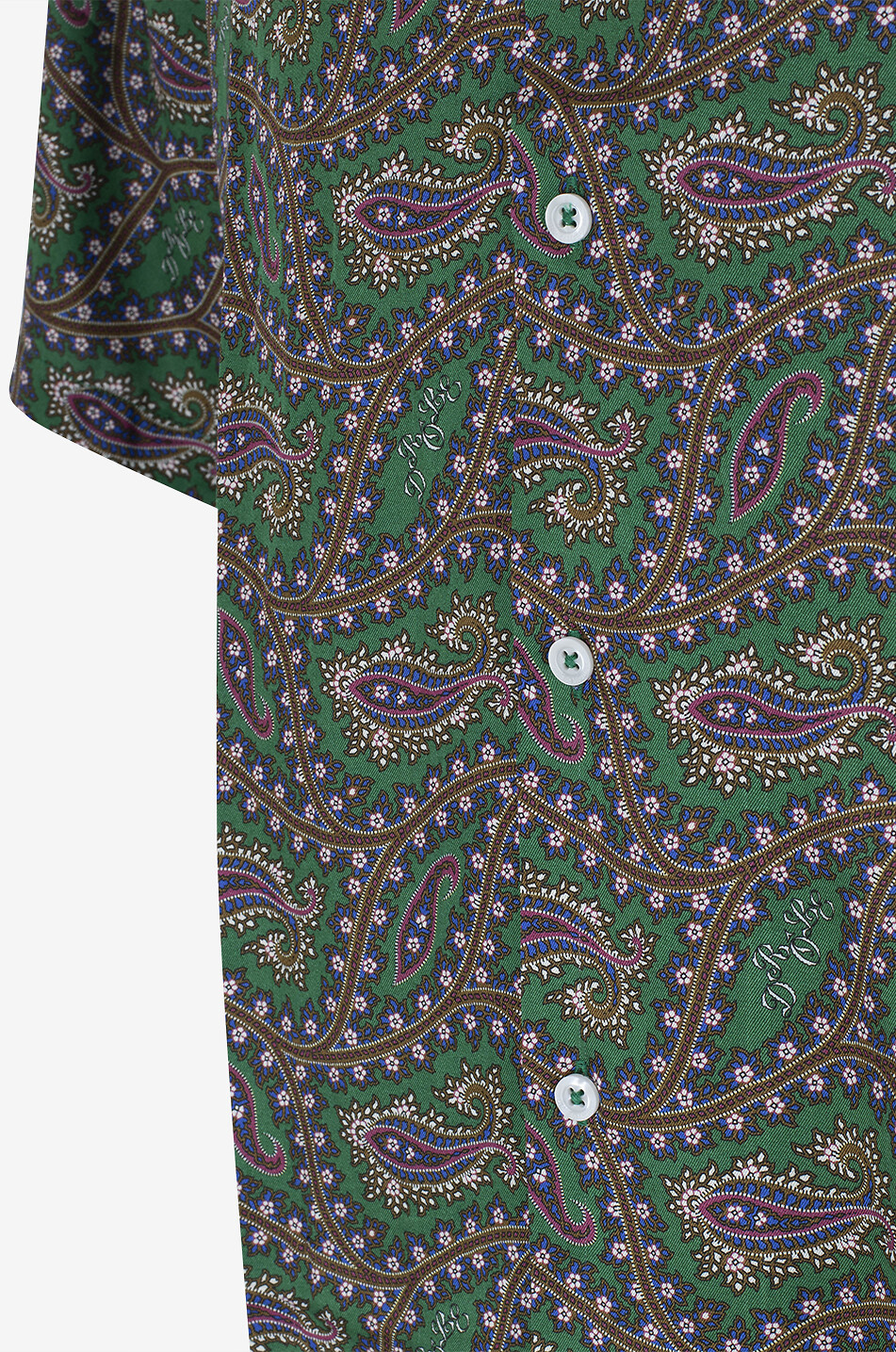 DROLE DE MONSIEUR Chemise à manches courtes en sergé La Chemise Paisley. Homme VERT FONCÉ 3