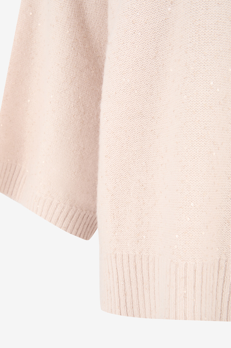 FABIANA FILIPPI Sequin-embroidered fluffy garter stitch cape jumper Women Light beige 3