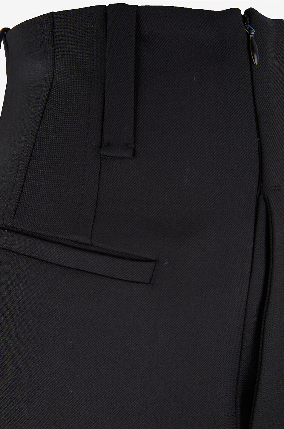 VICTORIA BECKHAM High Waist Cinch wide-leg wool blend pleated trousers Women BLACK 3