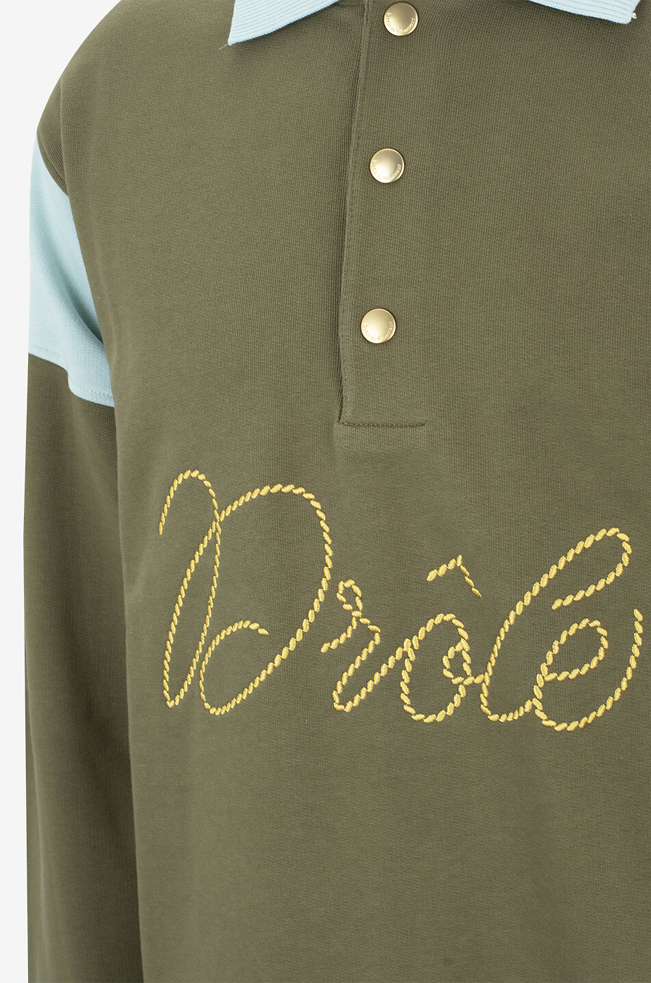 DROLE DE MONSIEUR Langarm-Sweat-Polohemd Le Polo Drôle Tresses. Herren KHAKI 3