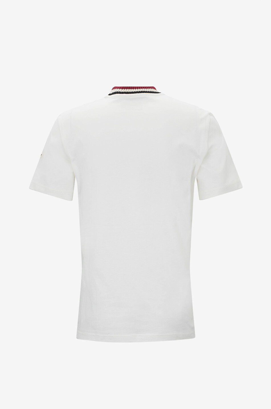 MONCLER Retro logo T-shirt with striped crewneck Men WHITE 2