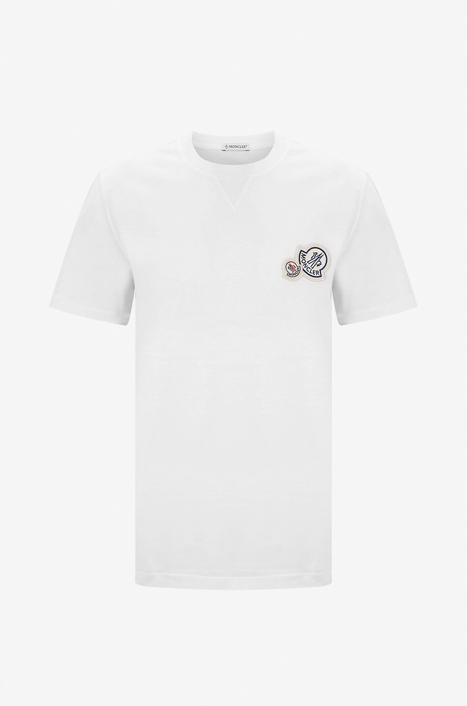MONCLER Double logo patch short-sleeved jersey T-shirt Men WHITE 1
